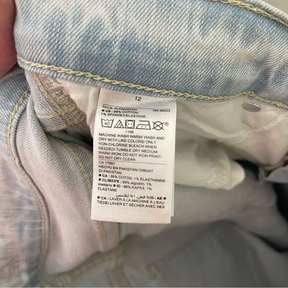 Old Navy High Rise Button Fly Flare Ankle Crop Jeans 12 - Picture 4 of 6